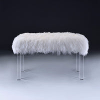 Feather Bench, Wool & Clear Acrylic