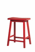 Wooden Counter Height Stool (Set-2), Antique Red