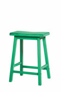 Wooden Counter Height Stool (Set-2), Antique Green