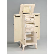 Vintage Jewelry Armoire, Antiqued White