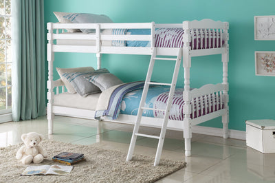 Twin-Twin Bunk Bed, White