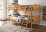 Twin-Twin Bunk Bed, Honey Oak