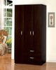 Wooden Wardrobe With Plenty Space, Espresso Brown