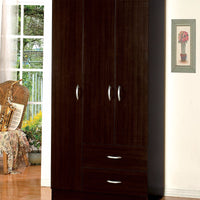 Wooden Wardrobe With Plenty Space, Espresso Brown