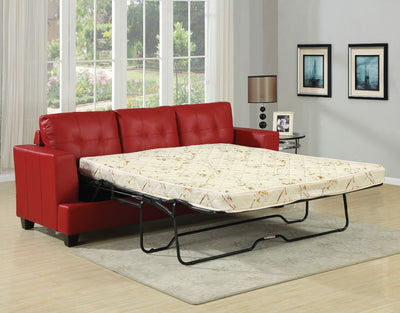 Platinum Sofa With Queen Sleeper, Red