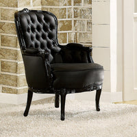 Resin & Wooden Frame Accent Chair, Black