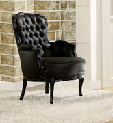 Resin & Wooden Frame Accent Chair, Black