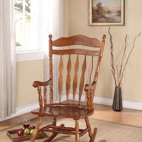 Wooden Rocking Chair, Dark Walnut Brown