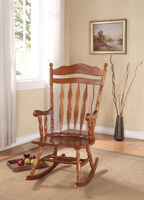 Wooden Rocking Chair, Dark Walnut Brown