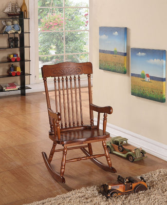Sober Wooden Rocking Chair, Tobacco Brown