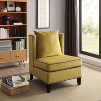 Modish Accent Chair, Yellow Velvet