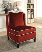Modish Accent Chair, Red Velvet