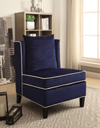 Modish Accent Chair, Dark Blue Velvet