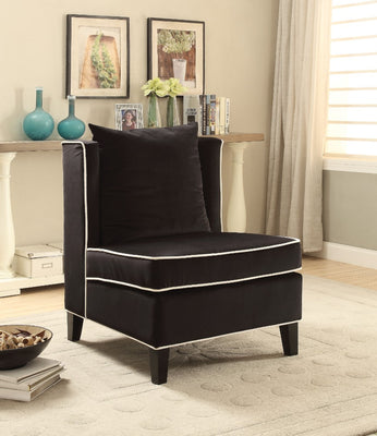 Modish Accent Chair, Black Velvet