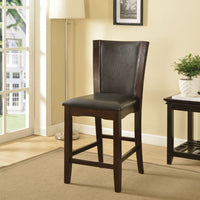 Armless Wooden Counter Height Chair (Set-2), Brown
