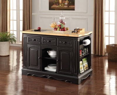 Wooden Kitchen Cabinet, Black (Granite Cutting Board)
