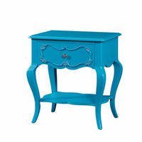 Traditional Style Wood Nightstand, Blue
