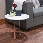 End Table, White & Rose Gold