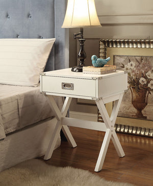 Trending and Stylish Square End Table, White