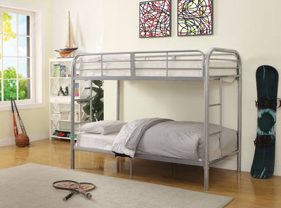 Twin-Twin Bunk Bed, Silver