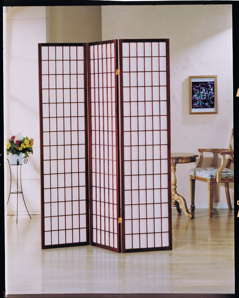 3-Panel Wooden Screen, Cherry