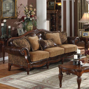Sofa with 5 Pillows, Brown