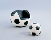 All Star 2 Piece Pack Chair & Ottoman, Soccer: White & Black