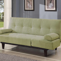 Comfy Adjustable Sofa With Two Arm Pillows, Green