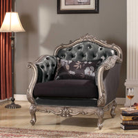 Royal Chair with Pillow, Silver and Gray