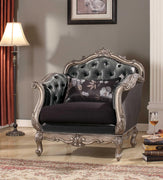 Royal Chair with Pillow, Silver and Gray