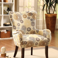 Printed Accent Chair, Fabric & Espresso