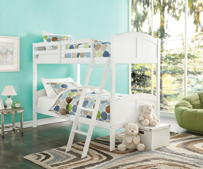 Wooden Twin-Twin Bunk Bed, White