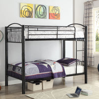 Metal Twin-Twin Bunk Bed, Black