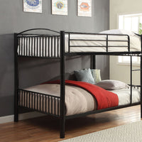 Metal Full-Full Bunk Bed, Black