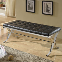 Metal Frame Bench, Black & Silver