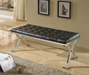 Metal Frame Bench, Black & Silver