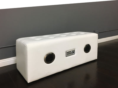 Polyurethane Sound Lounge Bench with Bluetooth Speaker, White