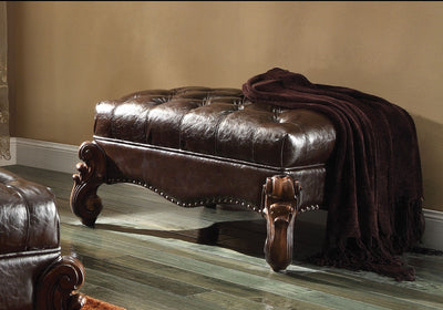 Majestic Ottoman, 2-Tone Dark Brown & Cherry Oak