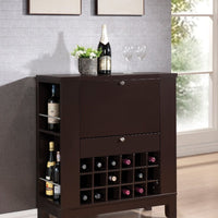 Wooden Wine Cabinet with Drawer, Brown