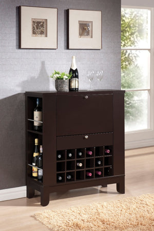 Wooden Wine Cabinet with Drawer, Brown