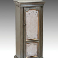 Wooden Jewelry Armoire, Antique Gray & Antique Beige