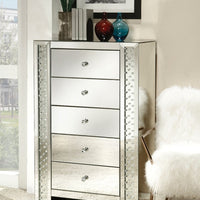 Mirrored Chest With 5 Drawers, Mirror