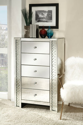 Mirrored Chest With 5 Drawers, Mirror