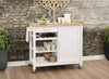 Kitchen Cart With Wooden Top, Natural & White