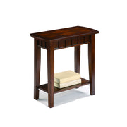 Wooden Chairside Table, Espresso Brown