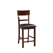 Wooden Counter Height Chair, Dark Brown, Set of 2