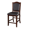 Wooden Armless High Chair, Espresso Brown & Black, Set of 2