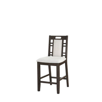 Wooden Armless High Chair, Brown & Ebony White, Set of 2