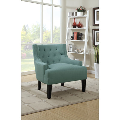 Wood & PolyFiber Accent Chair, Light Blue