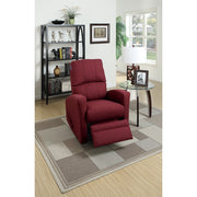 Swivel Recliner Chair In Carmine Polyfiber Fabric Red
